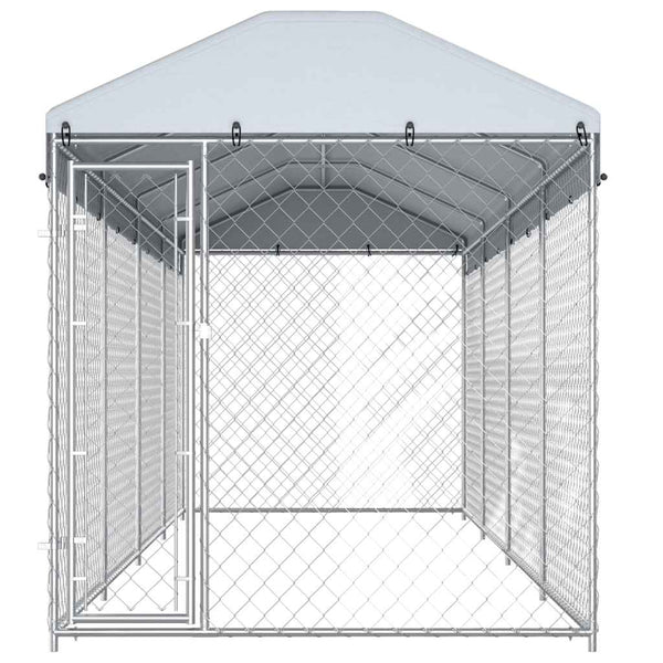 Outdoor-Hundezwinger mit Überdachung 760x190x225 cm
