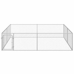 Enclos chenil vidaXL en acier galvanisé 4 x 4 x 1 m