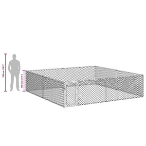 Enclos chenil vidaXL en acier galvanisé 4 x 4 x 1 m