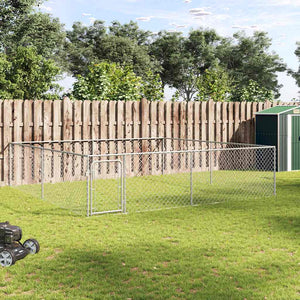 Enclos chenil vidaXL en acier galvanisé 4 x 4 x 1 m