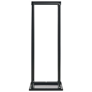 Brennholzregal mit Boden Schwarz 37 x 37 x 113 cm Stahl