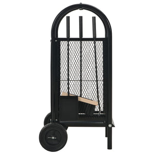 Kaminholzwagen Schwarz 30 x 35 x 81 cm Stahl