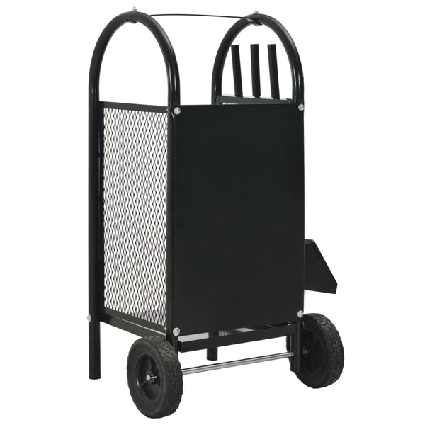 Kaminholzwagen Schwarz 30 x 35 x 81 cm Stahl