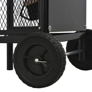 Kaminholzwagen Schwarz 30 x 35 x 81 cm Stahl