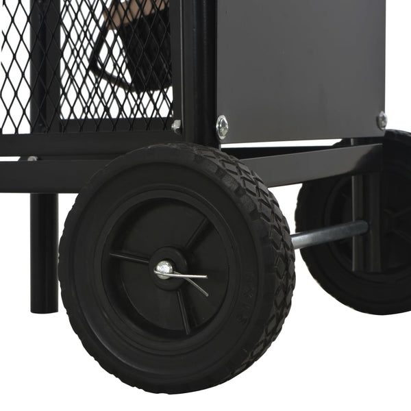 Kaminholzwagen Schwarz 30 x 35 x 81 cm Stahl