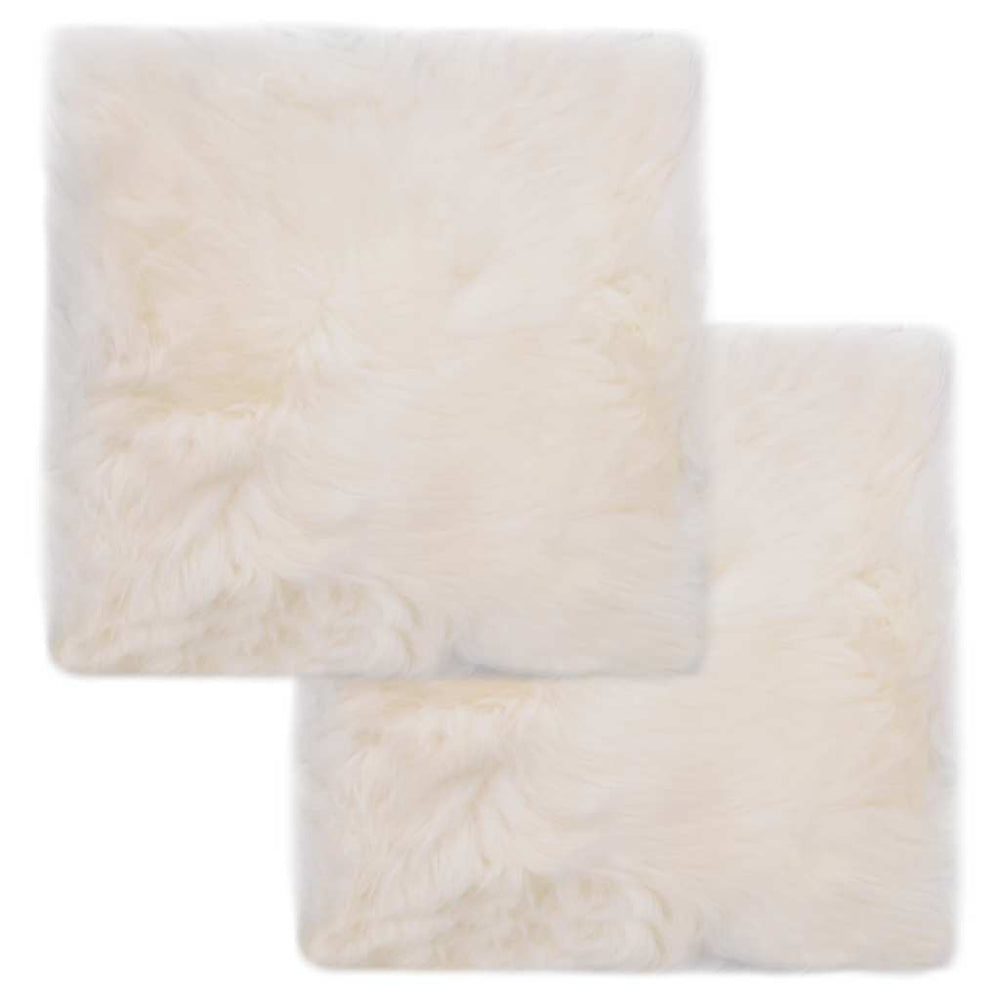 vidaXL Seat Cushions 2 pcs. White 40x40 cm Real Sheepskin