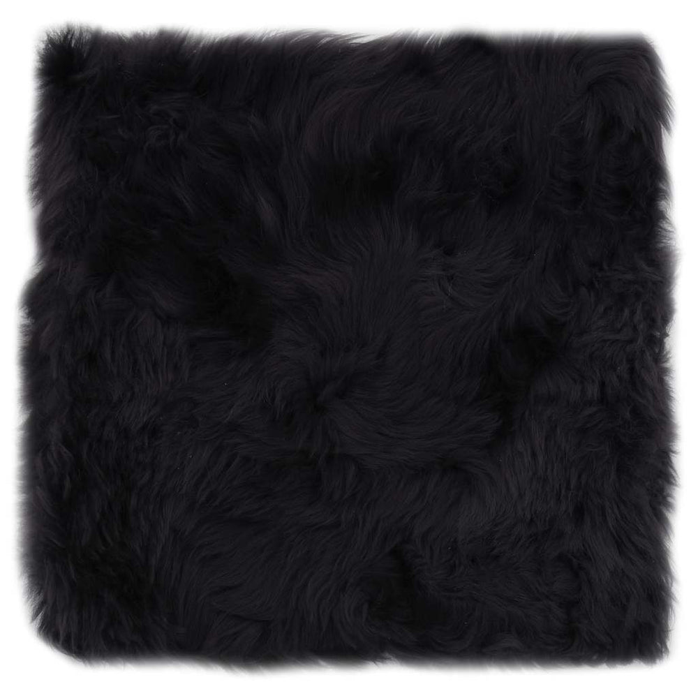 vidaXL Seat Cushions 2 pcs Dark Grey 40x40 cm Genuine Sheepskin