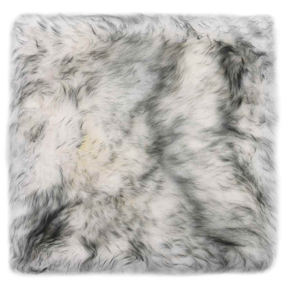vidaXL Seat Cushions 2 pcs Dark Grey Melange 40x40 cm Real Sheepskin