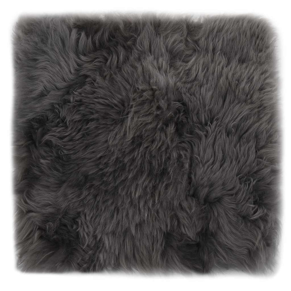 vidaXL Seat Cushions 2 pcs. Light Grey 40x40 cm Real Sheepskin