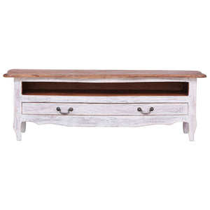 TV-Schrank 120x30x40 cm Weiß Altholz Massiv