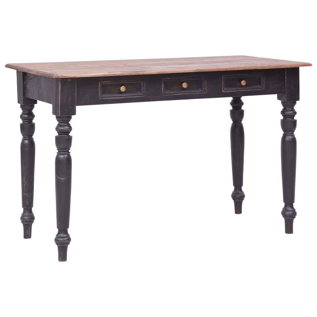 vidaXL Bureau avec 3 tiroirs 117×57×75 cm Bois massif d'acajou