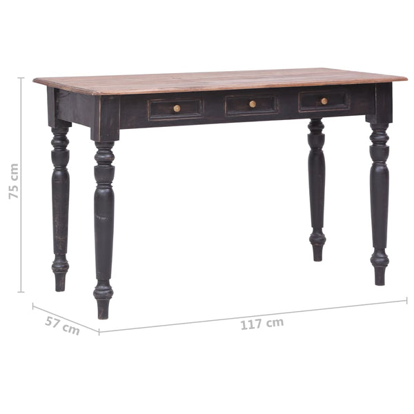 vidaXL Bureau avec 3 tiroirs 117×57×75 cm Bois massif d'acajou