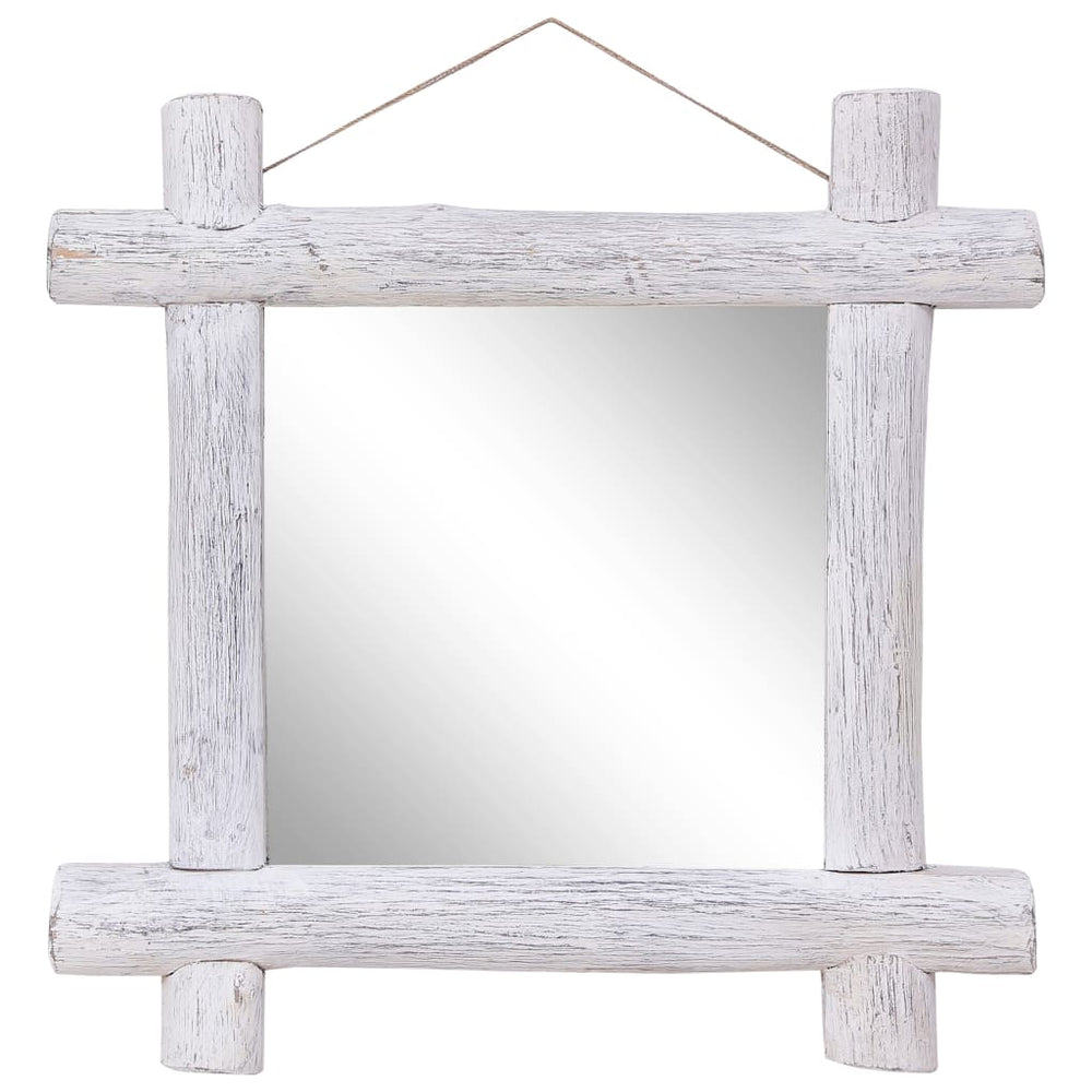 vidaXL Miroir en bois Blanc 70x70 cm Bois de récupération massif