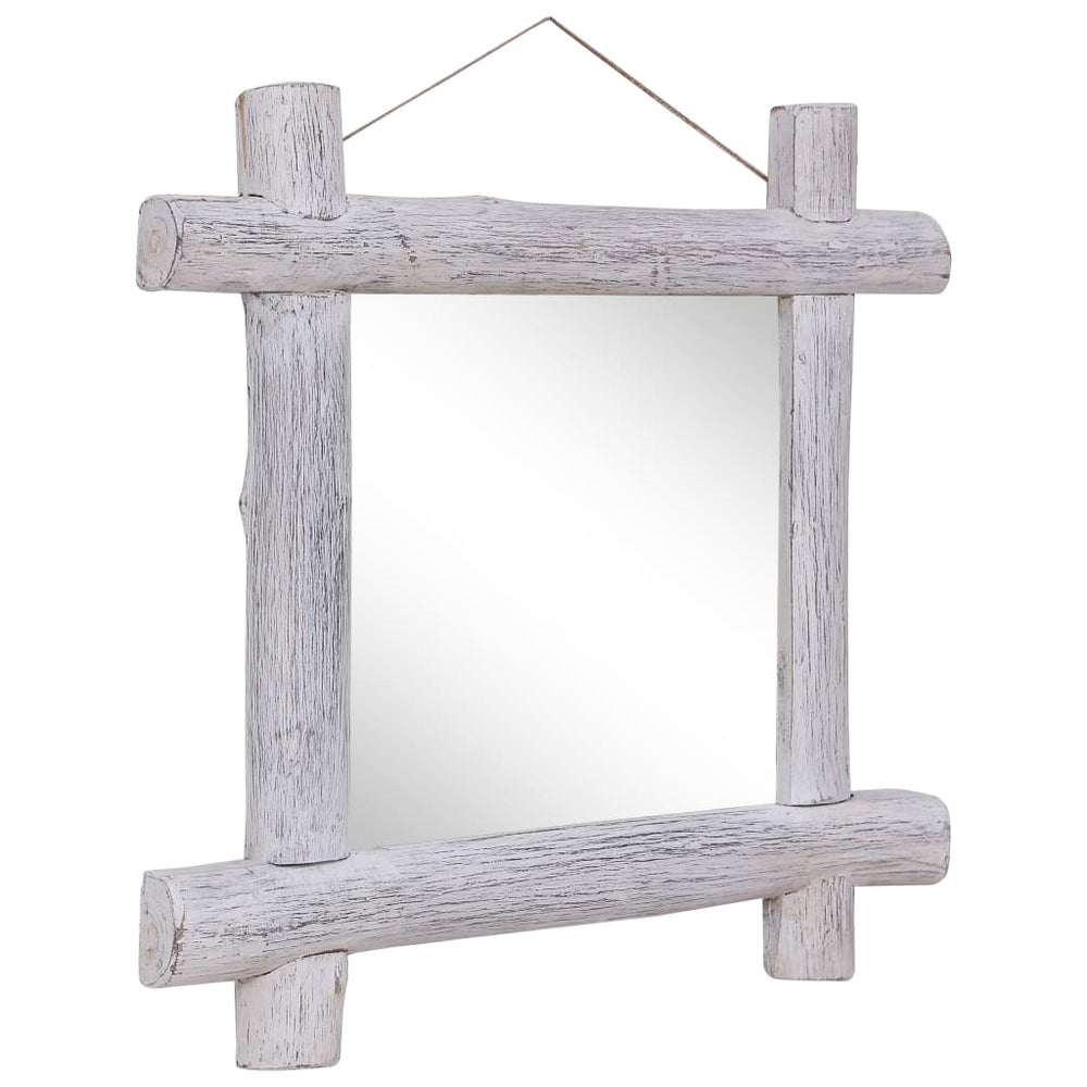 vidaXL Miroir en bois Blanc 70x70 cm Bois de récupération massif