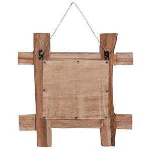 Holzspiegel Natur 50x50 cm Recyceltes Teakholz