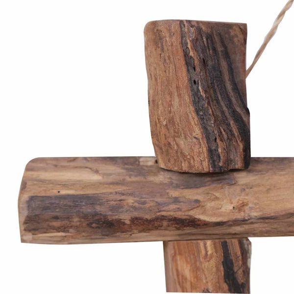 Holzspiegel Natur 50x50 cm Recyceltes Teakholz