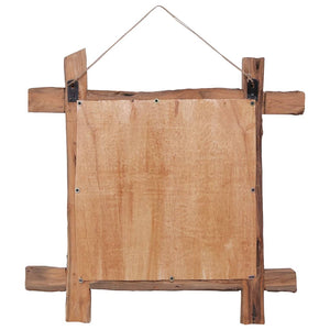 Holzspiegel Natur 70x70 cm Recyceltes Teakholz