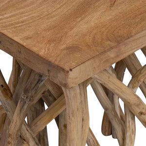 Couchtisch aus Rundholz 40x40x40 cm Massivholz