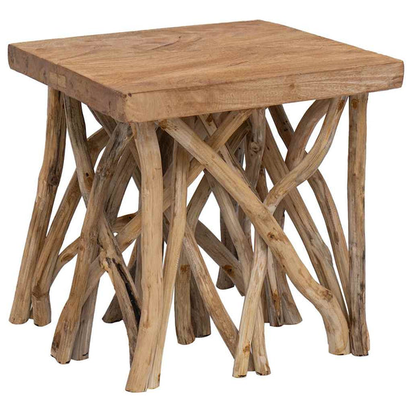 Couchtisch aus Rundholz 40x40x40 cm Massivholz