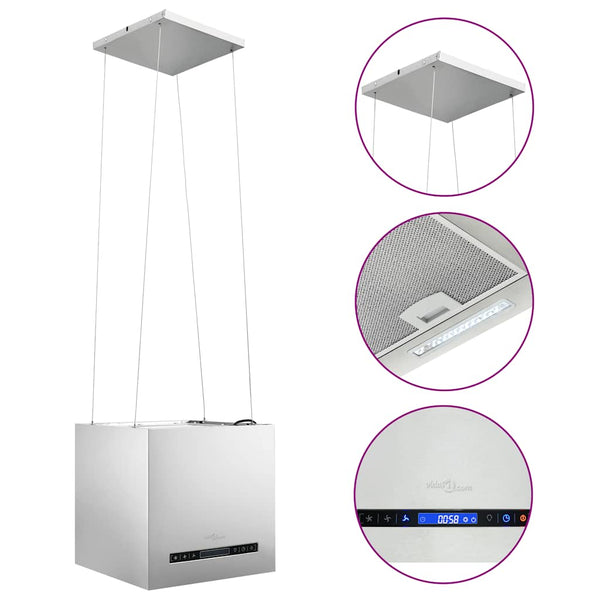 Inselhaube Edelstahl Touch-Sensor LCD 37cm