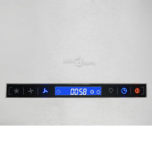 Inselhaube 55cm Edelstahl Touch-Sensor