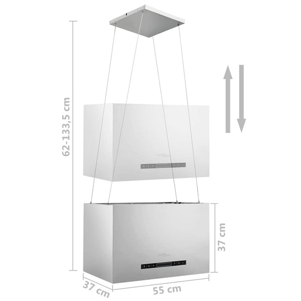Inselhaube 55cm Edelstahl Touch-Sensor