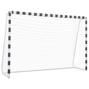 3x2m Fußballtor Metall Schwarz-Weiß