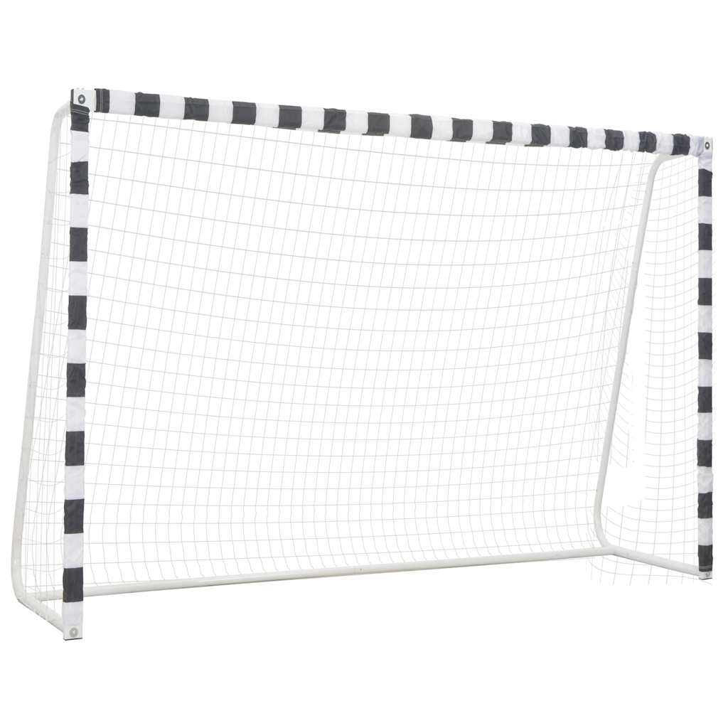 3x2m Fußballtor Metall Schwarz-Weiß