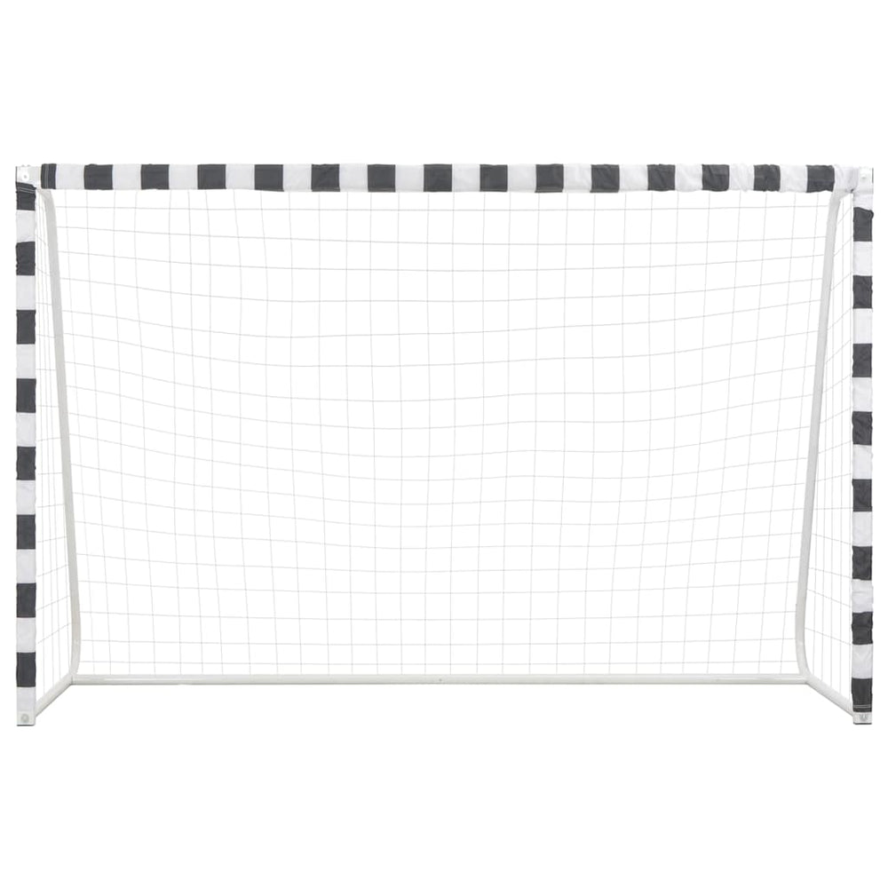 3x2m Fußballtor Metall Schwarz-Weiß