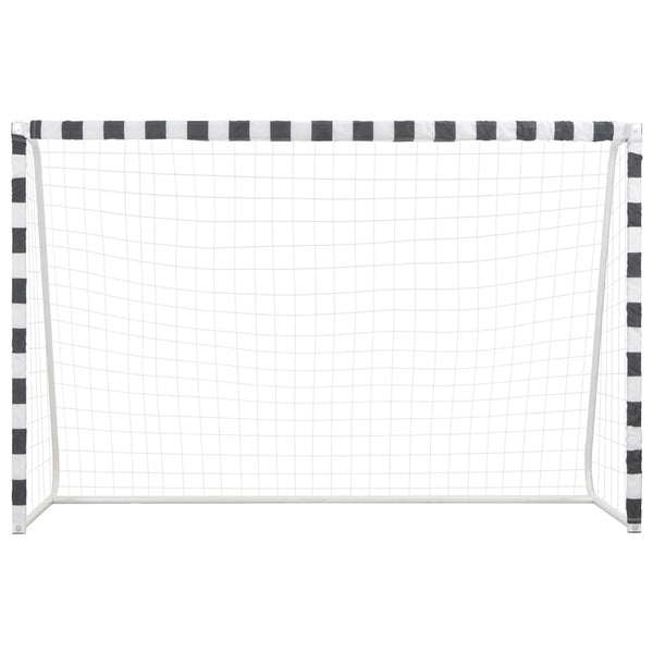 3x2m Fußballtor Metall Schwarz-Weiß