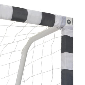 3x2m Fußballtor Metall Schwarz-Weiß
