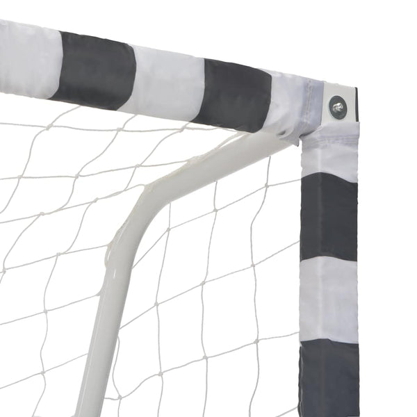 3x2m Fußballtor Metall Schwarz-Weiß