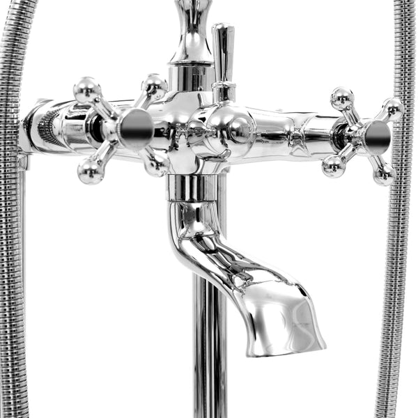 Freistehende Badewannenarmatur Edelstahl 99,5 cm Silbern