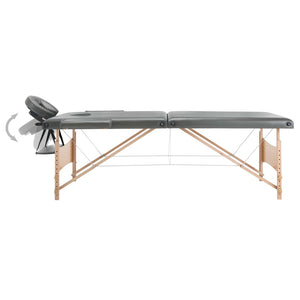 Massagetisch Anthrazit Holzrahmen 186 cm