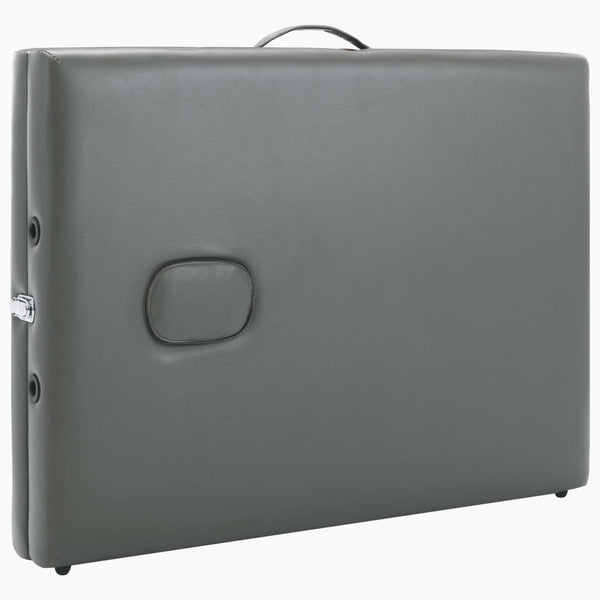 Massagetisch mit 2 Zonen Holzrahmen Anthrazit 186×68 cm