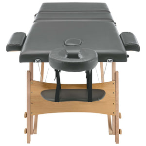 Massageliege 3-Zonen Anthrazit Holz