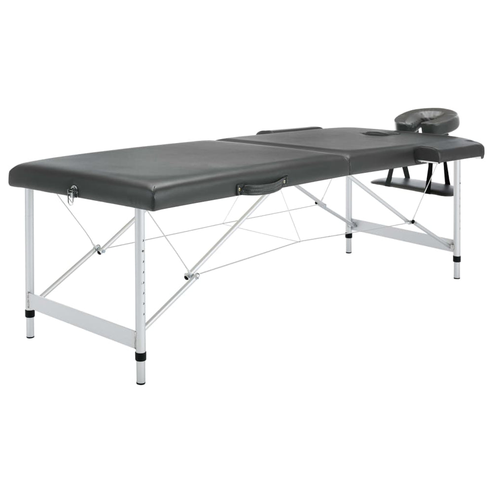 Anthrazit Massageliege 2-Zonen, 186 cm