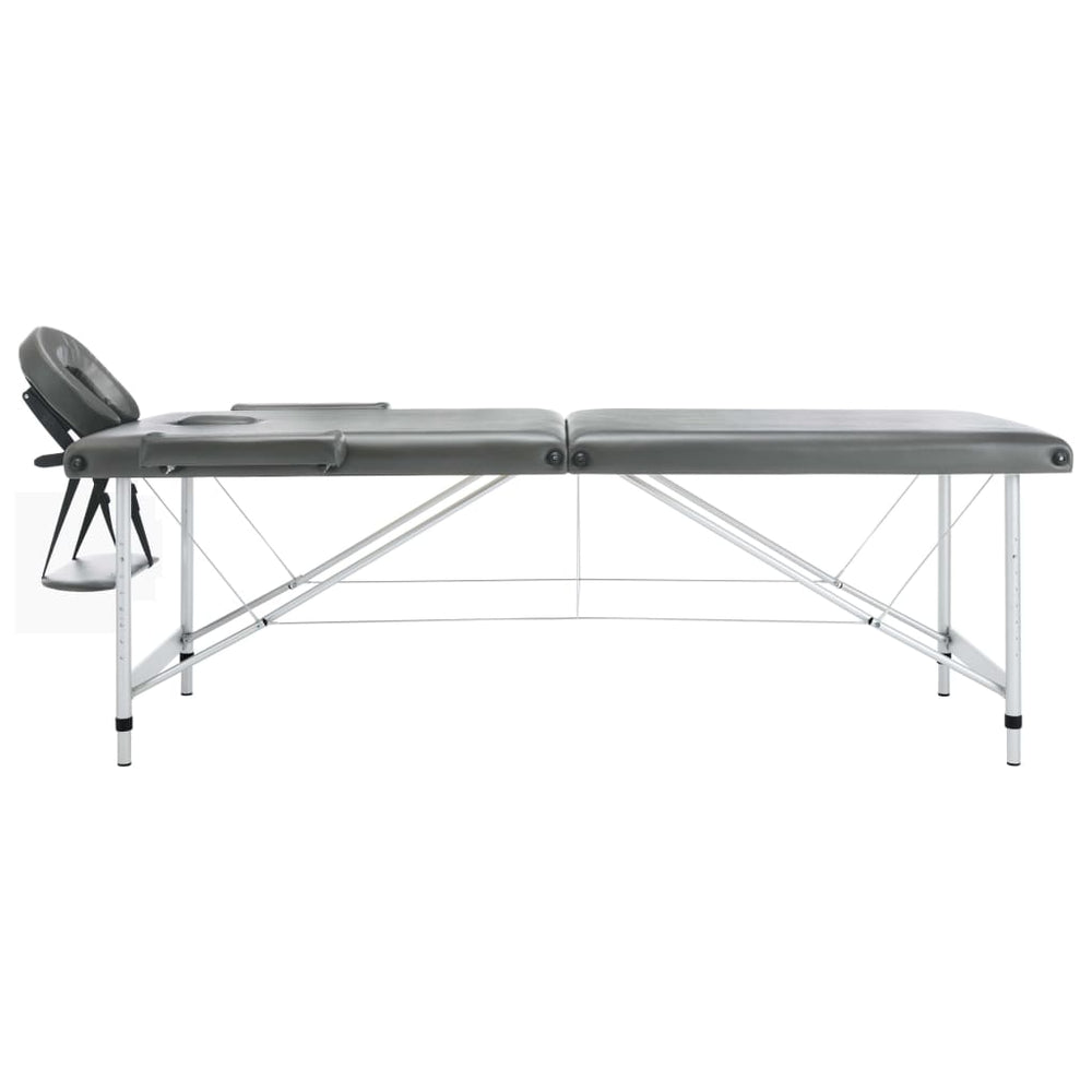 Anthrazit Massageliege 2-Zonen, 186 cm