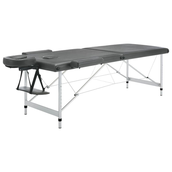 Anthrazit Massageliege 2-Zonen, 186 cm