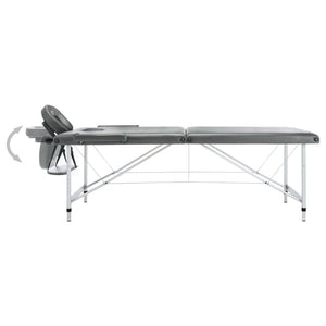 vidaXL Table de massage à 2 zones avec cadre en aluminium Anthracite 186x68 cm