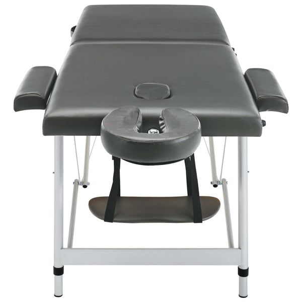 vidaXL Table de massage à 2 zones avec cadre en aluminium Anthracite 186x68 cm