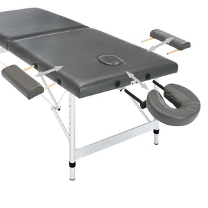 vidaXL Table de massage à 2 zones avec cadre en aluminium Anthracite 186x68 cm