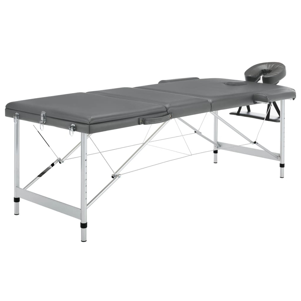 3-Zonen Massagetisch Anthrazit 186 cm