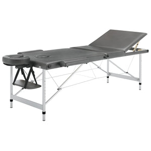 3-Zonen Massagetisch Anthrazit 186 cm