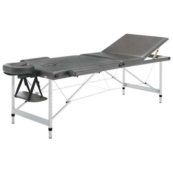 3-Zonen Massagetisch Anthrazit 186 cm