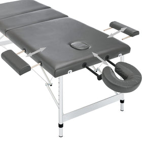 3-Zonen Massagetisch Anthrazit 186 cm
