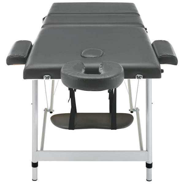 3-Zonen Massagetisch Anthrazit 186 cm
