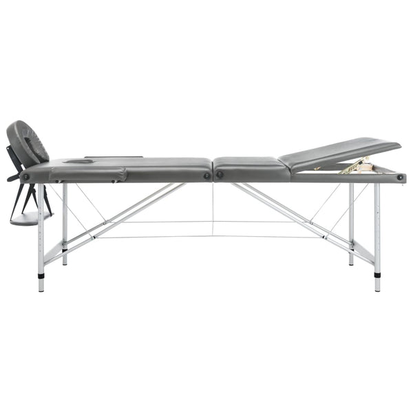 3-Zonen Massagetisch Anthrazit 186 cm