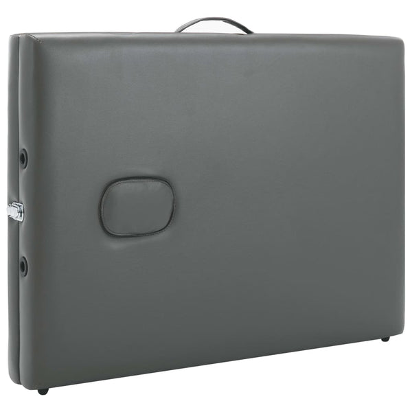 vidaXL Table de massage 3 zones cadre aluminium anthracite 186x68 cm