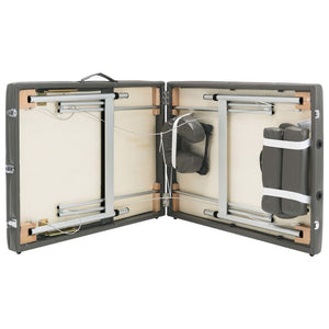 3-Zonen Massagetisch Anthrazit 186 cm